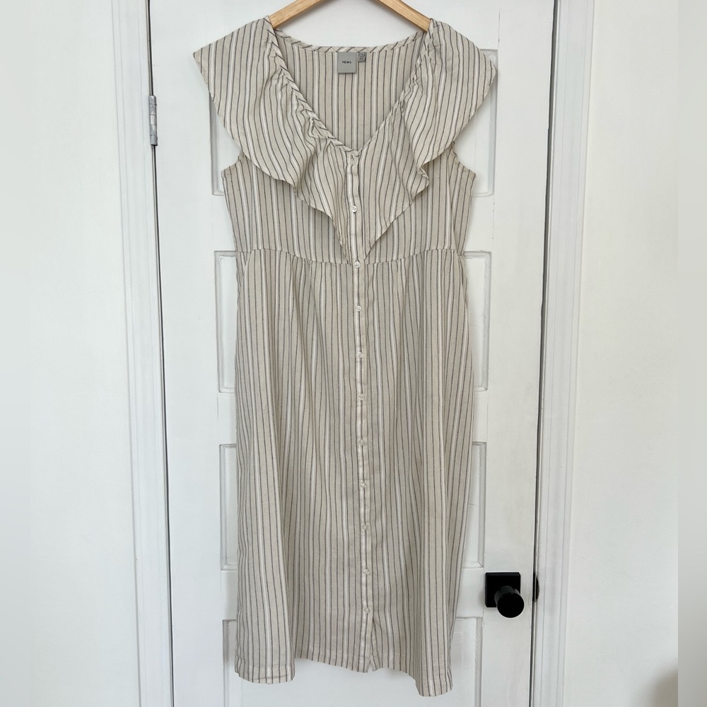 Striped V-Neck Ruffle Dress - Picture 5 of 10